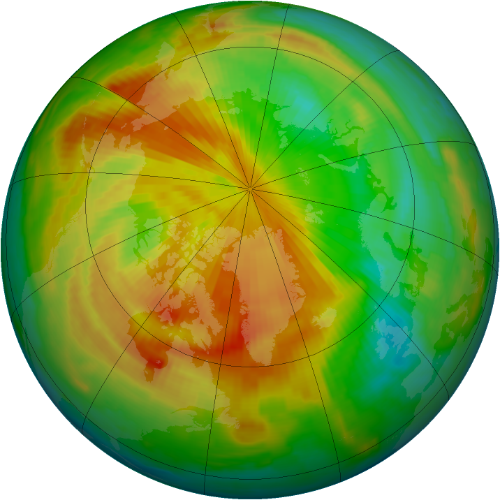 Arctic ozone map for 30 April 1997